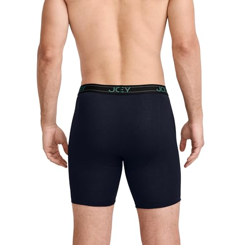 Jockey Men's Underwear Lightweight Cotton Blend 7" Long Leg Boxer Brief - 4 Pack, Trusty Stripe, XL3