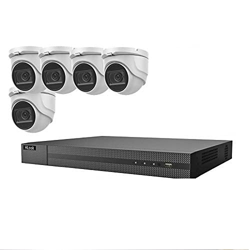 HILOOK 8MP CCTV 4K UHD DVR 8CH SYSTEM INDOOR OUTDOOR 5X VIVID HD CAMERAS 30M NIGHT VISION SECURITY CAMERA KIT UK (2TB HDD, WHITE)
