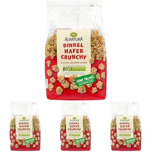 Alnatura Bio Dinkel-Hafer-Crunchy, 375g (Packung mit 4)