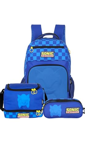 Mochila Costas Escolar P/Laptop Sonic Licenciada + Estojo