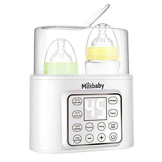 Calienta Biberones, Esterilizador Biberones 9 en 1 Multifunción, con Función de Temporizador y Pantalla LCD para un Control Preciso, Calentador con Sonda NTC para Medir la Temperatura