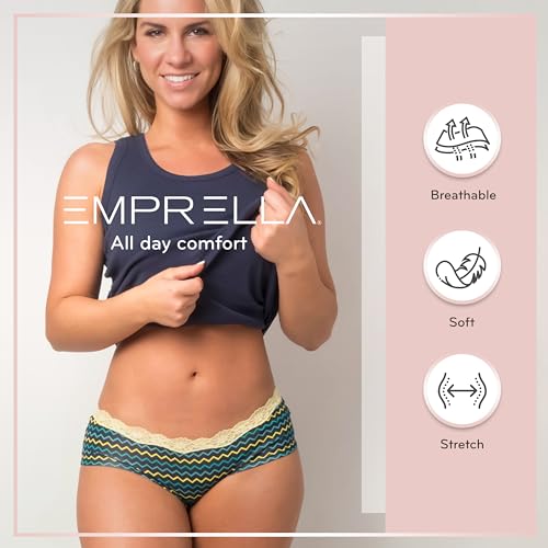Image of Emprella Cotton Underwear for Women, Seamless Women's Underwear Pack, Cheeky Hipster Panties