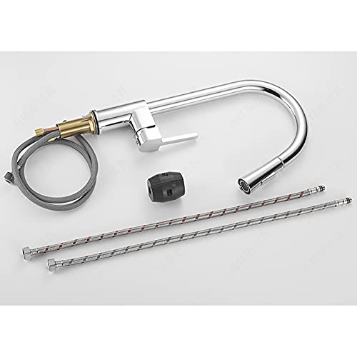 Robinet mitigeur de cuisine à bec orientable et spray double jet - 7