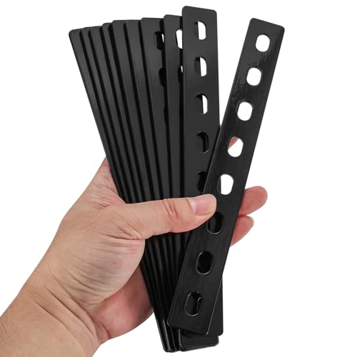 Miniatura 4 de 10 Pcs Soportes De Placa Plana, Chapa Perforada, Placas De Unión Planas, Soporte De Esquina Plano Con 8 Ranuras Negro, Placa Perforada, Pletinas Conectores Para Muebles Madera 10pcs-207 24mm