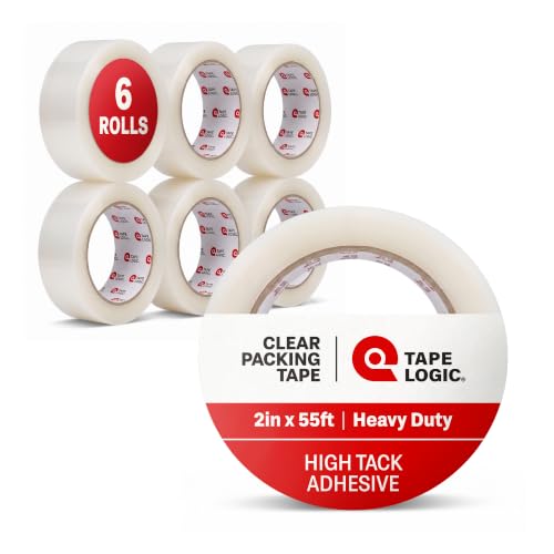 Image of Tape Logic Packing Tape (6-Rolls), 2 inch x 55 yd - Heavy Duty Packaging Tape Refill for Shipping, Moving, Order Fulfillment, Hot Melt 1.6 Mil