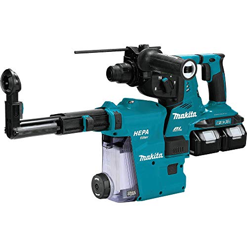 Makita XRH10PTW 18V x2 LXT (36V) Brushless Cordless 1-1/8" AVT Rotary Hammer Kit, Accepts Sds-Plus Bits w/Extractor, Aft, AWS Capable (5.0Ah)