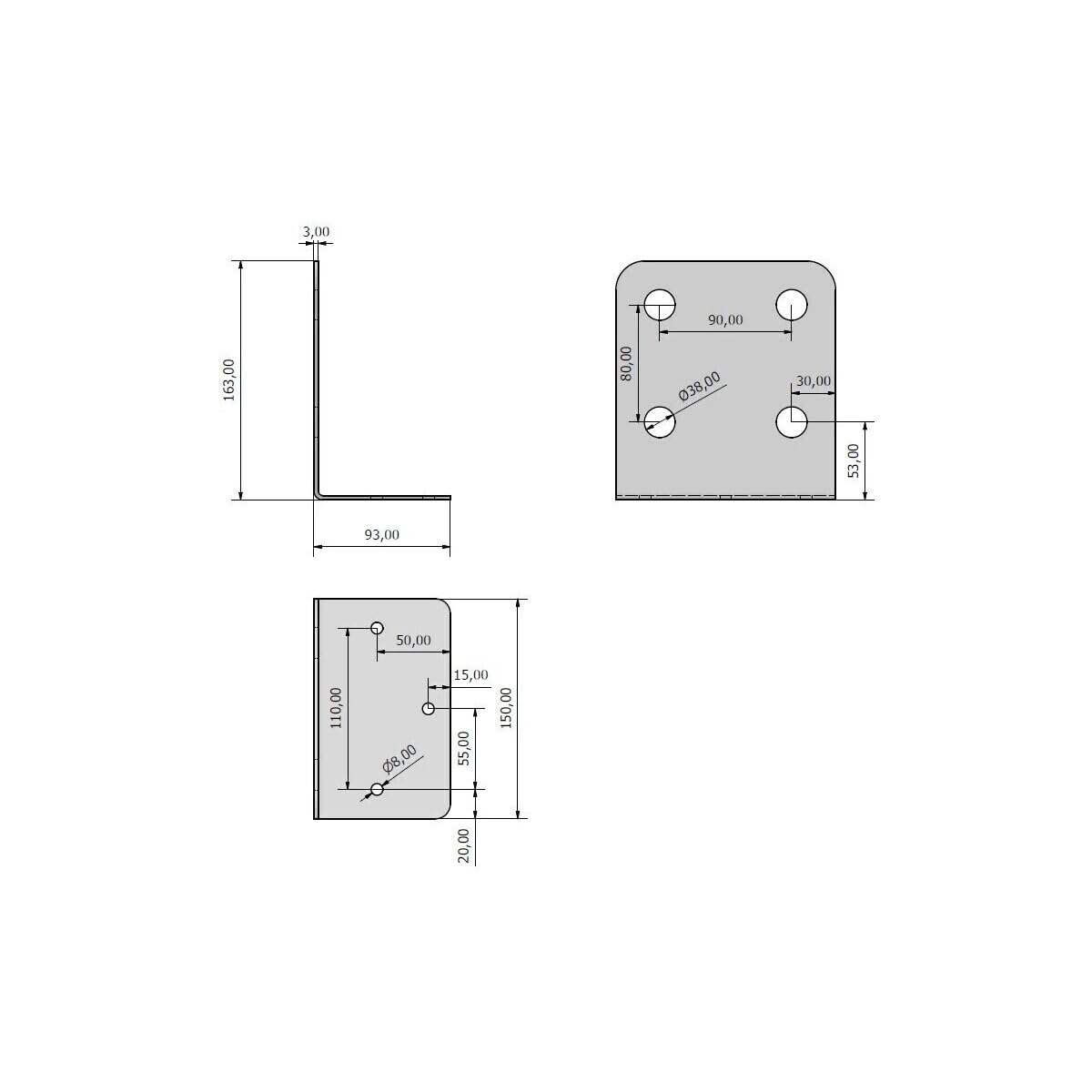 Supporto piastra di fissaggio completa di 4 innesti rapidi Push Pull