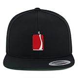 Soda Can Embroidered Yupoong Flat Bill 6 Panel Snapback Hat Coke Black