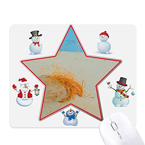 Tapis de souris Ocean Sand Beach motif famille bonhomme de neige, cadeau de bureau original