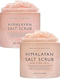 Brooklyn Botany Himalayan Salt and Himalayan Salt & Stem Cell Body Scrub Set – Exfoliating & Moisturizing Face, Body, Hand & Foot Scrubs – 2 x 10 oz