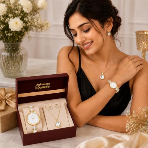Kayxn Celestique Edition Watch & Jewelry Set for Her, White - Image 5