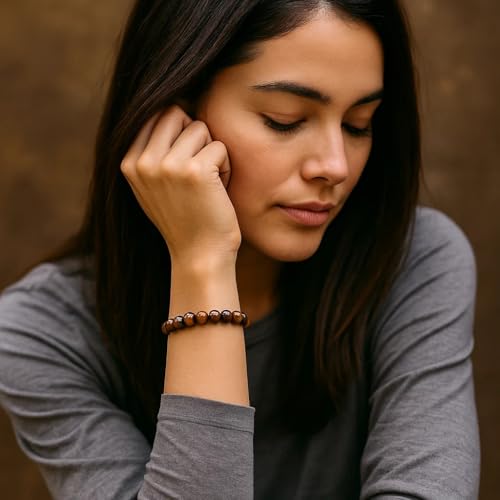 Cherry Tree Collection - Handmade Crystal Beaded Stretch Bracelets For Women and Men - Small, Medium, Large Sizes - Healing Properties Card - 8mm Round Beads4