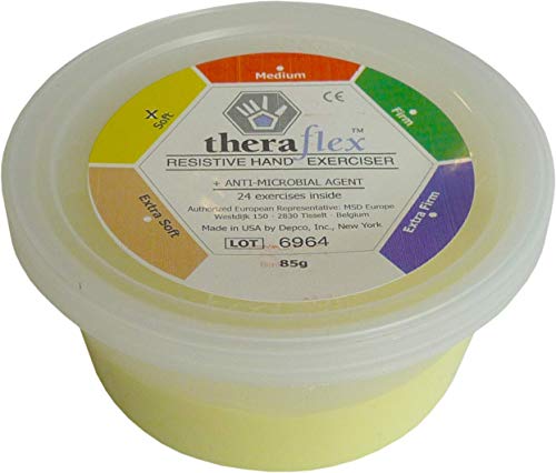 Argile d'exercice pour les mains Theraflex souple couleur jaune pot de 85 g haute durabilité