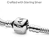 Pandora Moments Logo Barrel Clasp Snake Chain Bracelet - Compatible Moments Charms - Sterling Silver Bracelet for Women - Gift for Her - 7.1"