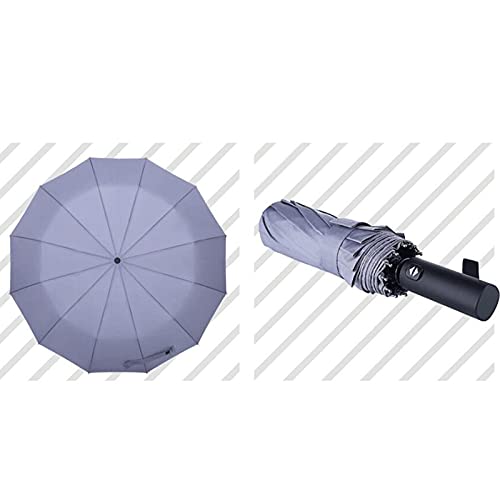 LXZSMH Ombrelli Pieghevoli, Ombrello da Viaggio Antivento, 10 Stecche Apertura e Chiusura Automatica Maniglia Torcia Ombrello Compatto Pieghevole for Pioggia, Uomo Donna(Blue