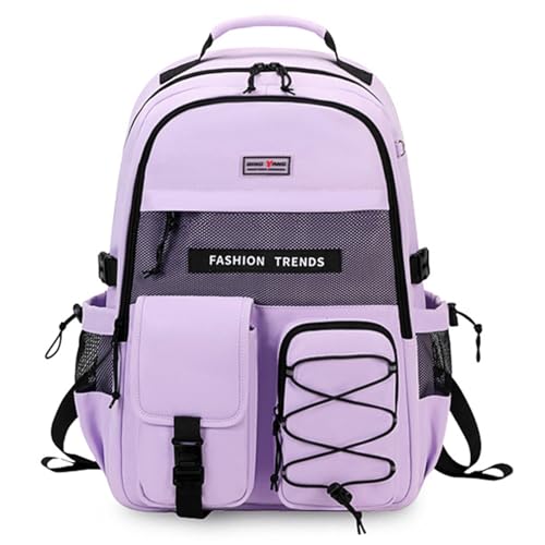 Lohol 25L Rucksack mit Mehrfachtaschen - Wasserabweisend mit Laptopfach für 15,6 Zoll - Ideal für Schule, Reisen & Freizeit (Lila)