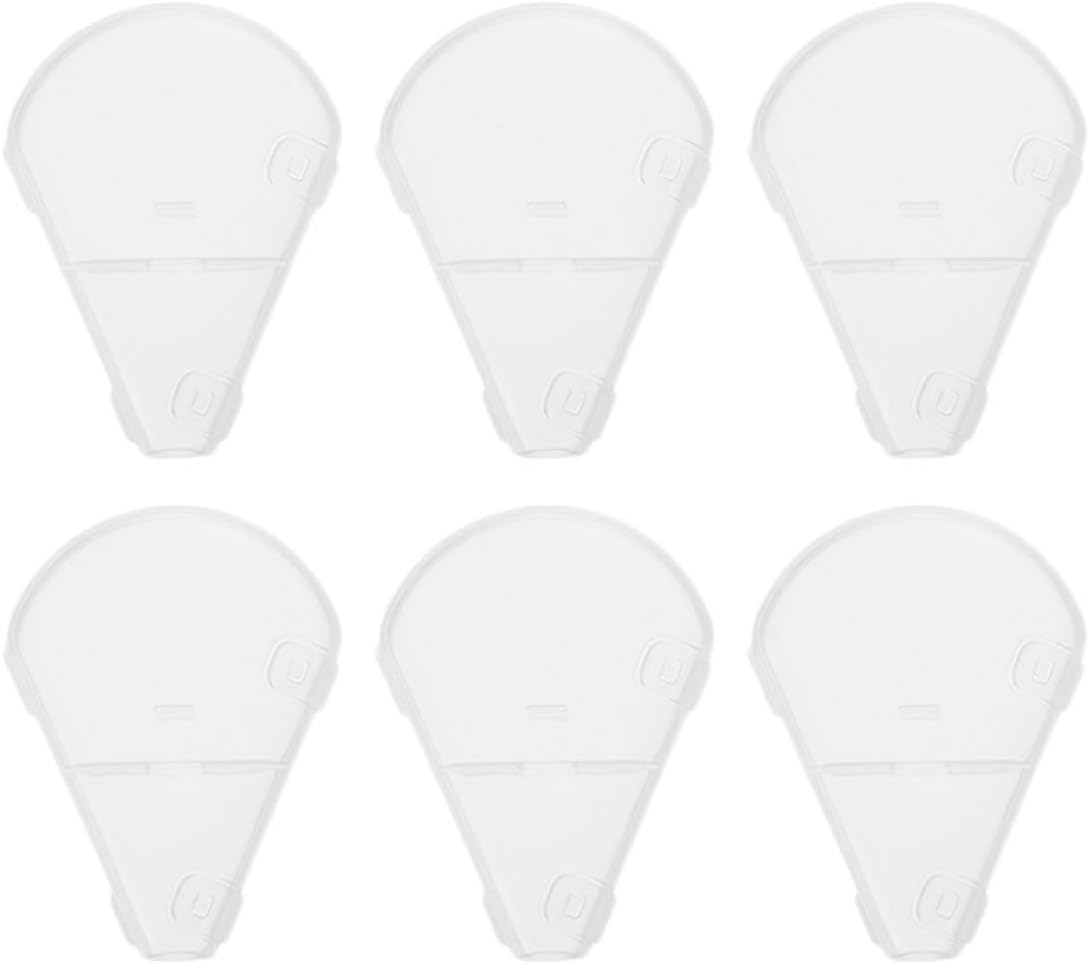 6pcs White Plastic Highlighter Brush Protector Covers Makeup Brush Protective Lid Set for Travel and Storage