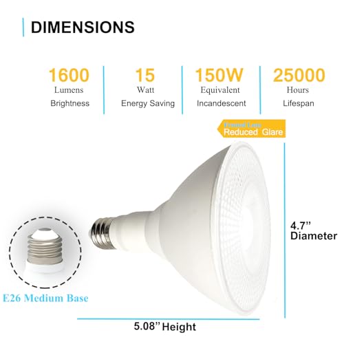 Image of Par38 Flood Light Bulbs Outdoor /Indoor Daylight,150W Equivalent,2Pack