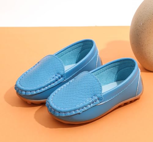 image for LONSOEN Toddler/Little Kid Boys Girls Soft Synthetic Leather Loafer Sl