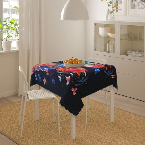 Nappe carrée motif papillon lavable pour intérieur et extérieur - 7