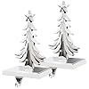 2 Pack Christmas Stocking Holder for Mantel Heavy Duty Christmas Stocking Holder Non Slip Stocking Hangers for Fireplace Christmas Tree Shape Metal Hook Xmas Decor for Home Silver