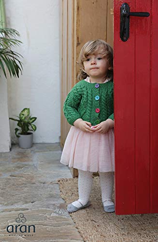 Baby Irish Sweater 100% Merino Wool Aran Cardigan Made In Ireland (Medium, Green) #TOP3