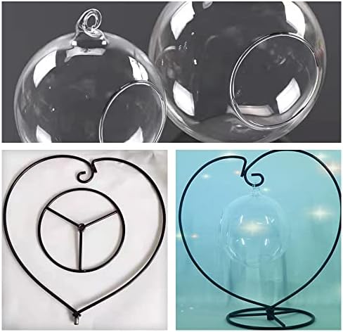 CHONGERHUI Home Wedding Decoration Rack Plant Display Stand Heart Shaped Ornament Display Stand Holder for Hanging Glass Ball Air Plant Terrarium