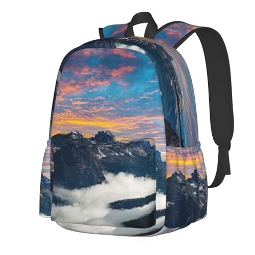 Sac à dos décontracté pour les voyages et l'école au motif alpin