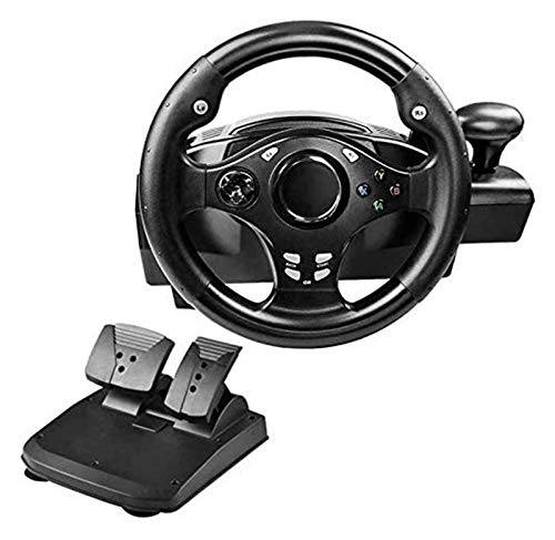 Volant de Jeu pour PC et Console RajoNN avec Pédales et Levier