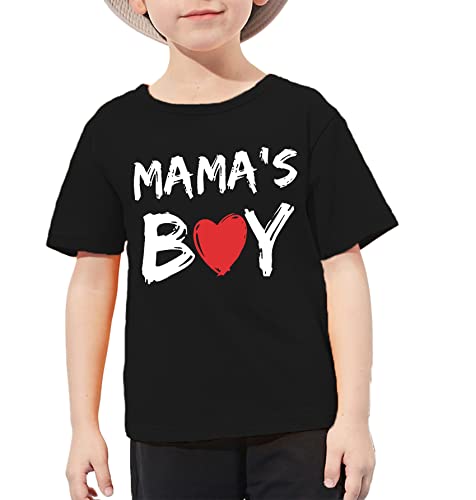 Image of VVNTY Valentines Shirts Toddler Boys Love Heart Graphic Tee Funny Letter Print Tops
