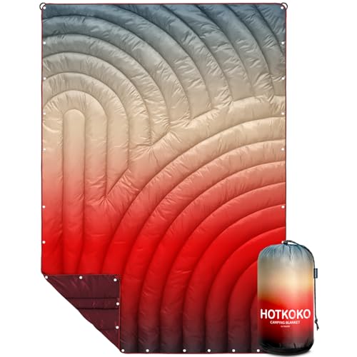 hotkoko Puffy Camping Blanket Large Camp Blanket Outdoor Camping Quilt