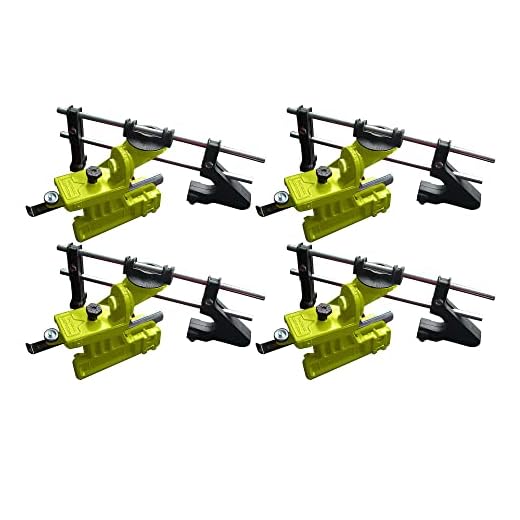 Timber Tuff CS-MBS Bar Mount Manual Chainsaw Chain Sharpener for 6 & 8 Inch Files, Adjusts for Flat & Triangular Depth Gauge Files, Green (4 Pack)