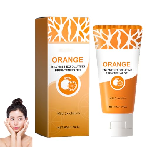 Orange Enzymes Exfoliating Brightening Gel, Purifying Exfoliating Gel for Deeply Cleansing, Facial Scrub with Vitamin C Smooth and Brightening Skin, Moisturizing and Nourishing for Dry Skin (1pcs)