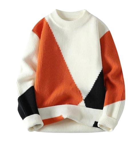 Men's Knit Sweater Crew Neck Pullover Thick Warm Casual Fashion Fall Winter Streetwear Outfit