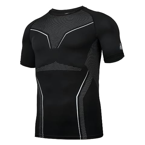 AMZSPORT T-Shirt de Compression Noir Cover