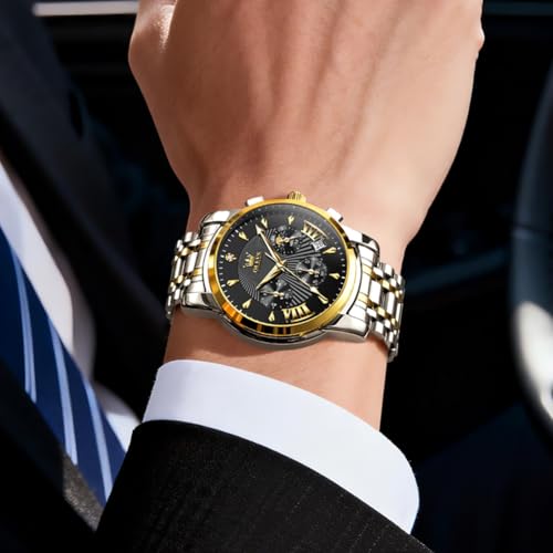 Image of OLEVS Watch for Men Original Chronograph Analog Quartz Waterproof Watch Luxury Premium Businesse Diamond Mens Dress Watches