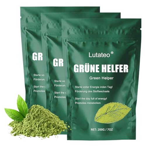 Grüne Entgiftungspulver, 200g Greens Pulver Helfer, Green Helfers Pulver, Grüner Helper, Pflanzenpulver, Vielzahl Micronutrients & Fiber, Fördert den Stoffwechsel und sorgt für sanfte Pflege (2)