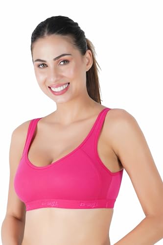 Image of (MSB-204 Premium Seamless Non-Padded Wire Free Slip On Sports Bra Low Impact Workout & Activewear Sports Bra for Women