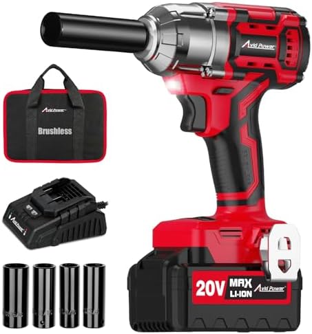 AVID POWER 1/2 Impact Wrench Brushless, 20V Cordless Impact Gun w...