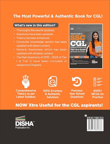 Image of Disha Ultimate Guide to SSC CGL - Combined Graduate Level - Tier I & Tier II Exam with Previous Year Questions 11th Edition | Combined Graduate Level Prelims & Mains| PYQs