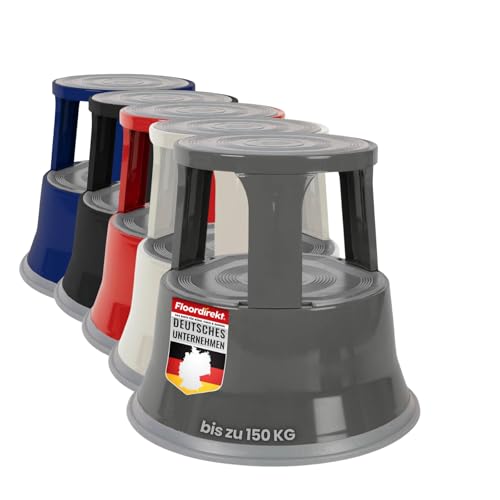 Floordirekt Rollhocker, Tritthocker, Elefantenfuß | Hocker für Buro oder Gewerbe | viele Farben |...