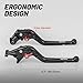 RKV86 Motorcycle Brake Clutch Levers Long Aluminum Brake CNC for Honda Rebel CMX 300 500 2017-2022 Fury 2009-2018 VT750 2010-2019 NC750S NC750X 2014-2015 CB500F CB500X CBR500R 2022-2023 (Black)