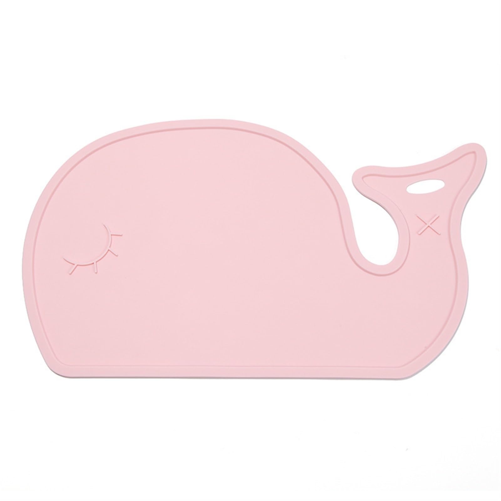 Materia de mesa Silicona encantadora ballena antideslizante Desgaste resistente a la montaña(Pink)