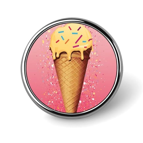 Aluminium Alloy Round Badge Brooch Pins for Men Ice Cream And Waffle Pattern Brooches Elegant Pin for Women Fashion Button Badges Brooch Badge for Hats Jackets Shirts