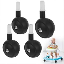 4PCS Baby Walker Replacement Wheels for Baby, Quiet Walker Wheels Stroller Caster Accessories, Universal Stem Mount Casters for Strollers, Push in Detachable Design, Repair 360 Smooth Rolling, PP