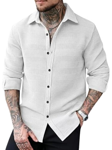 Image of GRECIILOOKS Casual Shirt for Men's | Full Sleeve Textured Shirts for Men | Regular Fit Wrinkle Free Premium Shirts for Man | Biker Streetwear Office Travel Dinner Style