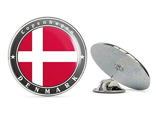 Copenhagen Denmark Flag Round Metal 0.75