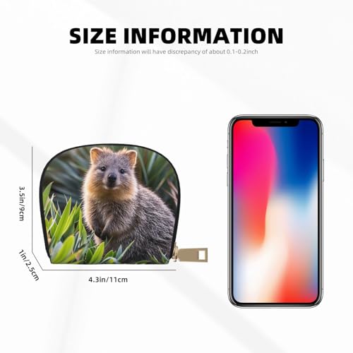 The Quiet Quokka Print Credit Card Holder, PU Leather Small Card Bag Wallets with Zipper for Women Men id Business Card3