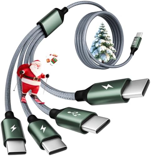 USB C Multi Charging Cable with 4 Type-C Connectors, USB C Splitter 1 in 4 Out Multi Charger Cable, Type C to USBC Cable for iPhone 17/16/15, Galaxy S24/23, Switch, Power Bank, Tablets and More [5FT] : Electronics