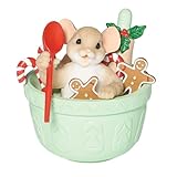 Roman Charming Tails - Cookie Baking Mouse Figurine – Adorable Christmas Collectible, Hand-Painted Resin Holiday Decoration, Festive Baking-Themed Mouse Display Piece